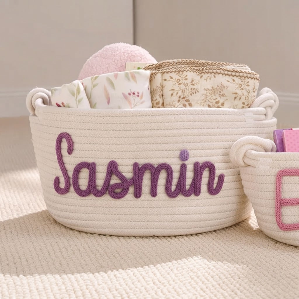 Personalized Knitted Basket