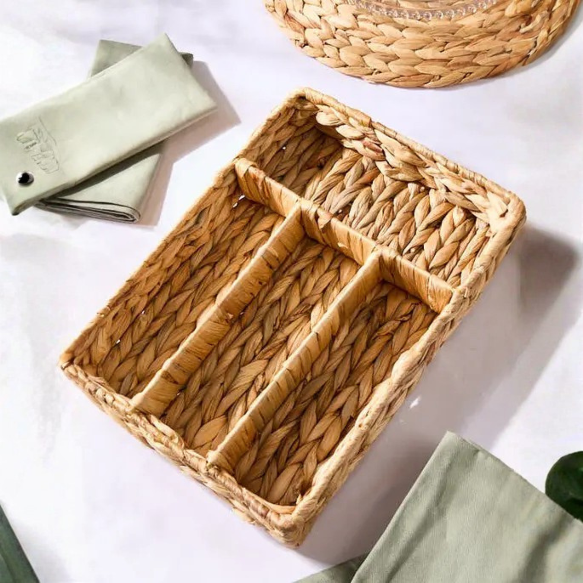 Rattan Divided Silverware