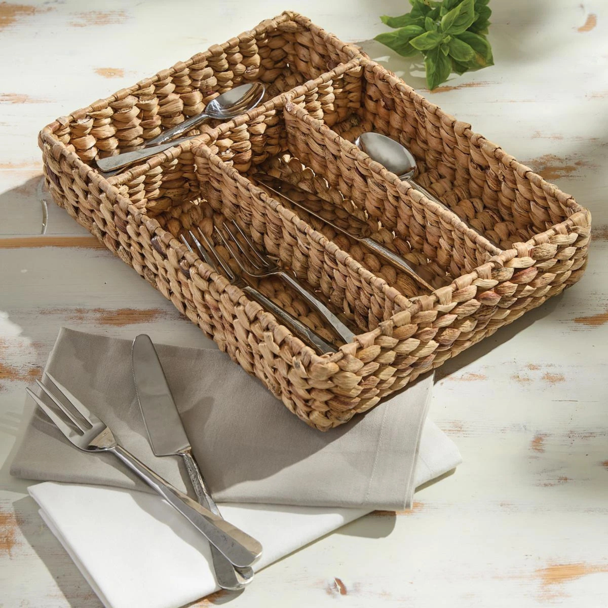 Rattan Divided Silverware