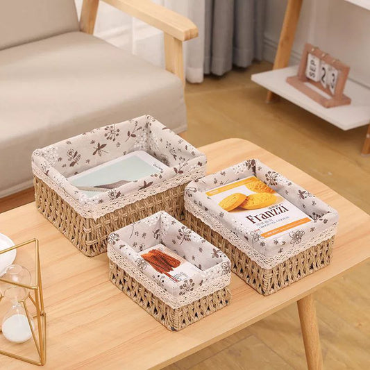 3 Set Rattan Baskets Q