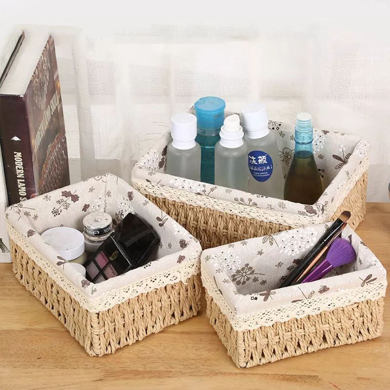 3 Set Rattan Baskets Q